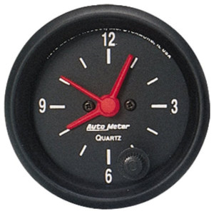 Auto Meter, Black Faced Mechanical 2-1/16" Clock Gauge, Universal Auto Meter, Black Faced Mechanical 2-1/16" Clock Gauge, Universal