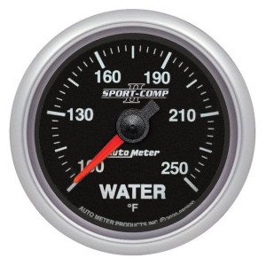 Auto Meter, 2 1/16" Sport Comp II Water Temperature Gauge (100F-250F), Universal Auto Meter, 2 1/16" Sport Comp II Water Temperature Gauge (100F-250F), Universal