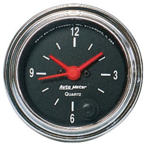Auto Meter, 2 1/16" Diameter Clock, with Quartz Movement Auto Meter, 2 1/16" Diameter Clock, with Quartz Movement