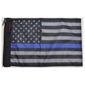 Forever Wave, 12" x 18" USA & Patriotic Flags, USA Subdued Thin Blue Line Flag Forever Wave, 12" x 18" USA & Patriotic Flags, USA Subdued Thin Blue Line Flag
