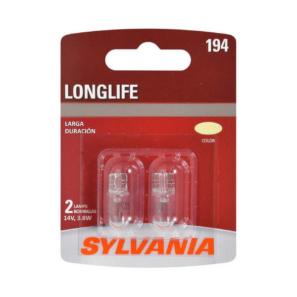 Sylvania, #194 Long Life Mini Bulb 2 Pack, Universal