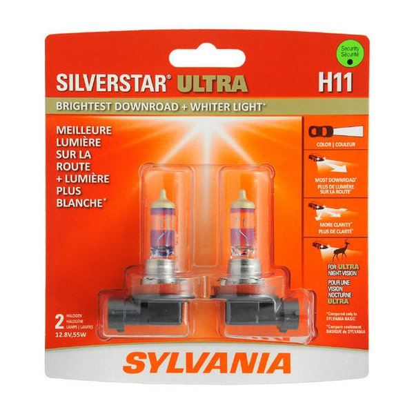 Sylvania, #H11 SilverStar Ultra Halogen Headlight Bulb 2 Pack, Universal