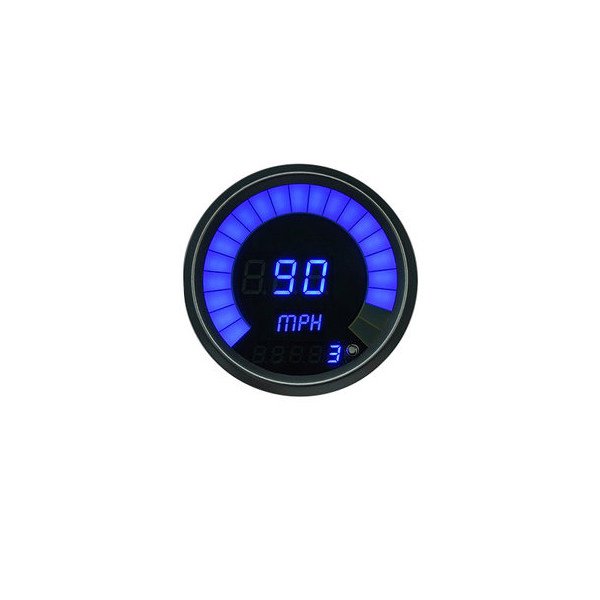 Intellitronix, 3 3/8" Programmable Speedometer Cluster, in Blue