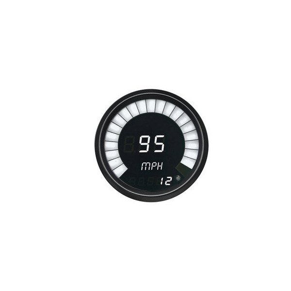 Intellitronix, 3 3/8" Programmable Speedometer Cluster, in White