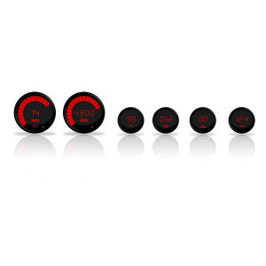 Intellitronix, LED Digital Gauge Set, in Red