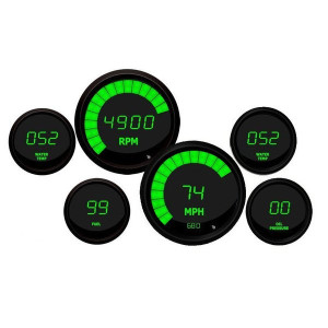 Intellitronix, LED Digital Gauge Set, in Green