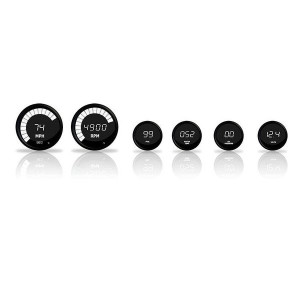 Intellitronix, LED Digital Gauge Set, in White