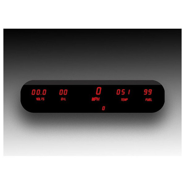 Intellitronix, 5 Gauge Universal Digital Panel, in Red Intellitronix, 5 Gauge Universal Digital Panel, in Red