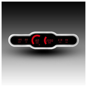 Intellitronix, 6 Gauge Bar Sweep Digital Universal Panel, in Red