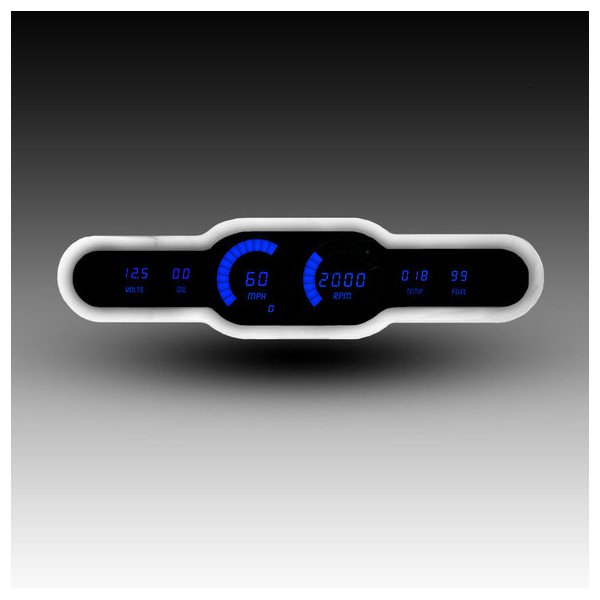 Intellitronix, 6 Gauge Bar Sweep Digital Universal Panel, in Blue Intellitronix, 6 Gauge Bar Sweep Digital Universal Panel, in Blue