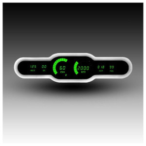 Intellitronix, 6 Gauge Bar Sweep Digital Universal Panel, in Green