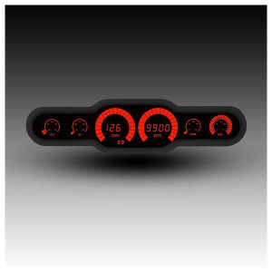 Intellitronix, 6 Gauge Analog Bargraph Universal Panel, in Red