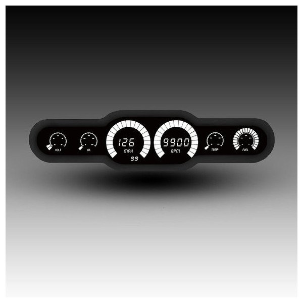 Intellitronix, 6 Gauge Analog Bargraph Universal Panel, in White