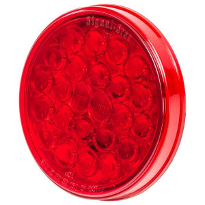 4" Round LED Stop / Turn / Tail Light in Red Lens Red Lamp 24 Diode Pattern