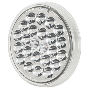 Truck-Lite, 4" Round LED Stop / Turn / Tail Light in Clear Lens Red Lamp 24 Diode Pattern, Universal
