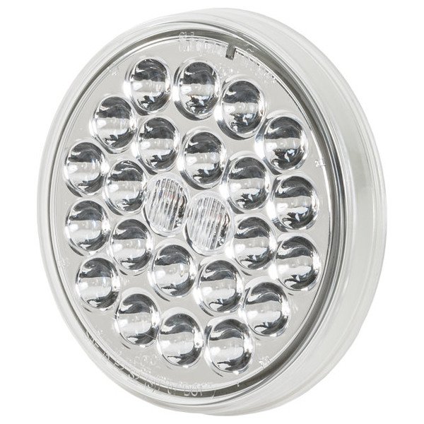Truck-Lite, 4" Round LED Stop / Turn / Tail Light in Clear Lens Red Lamp 24 Diode Pattern, Universal