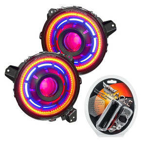 Oracle Lighting, Oculus 9" Bi-LED Projector Headlights, with ColorSHIFT & Key Fob Remote for 18-23 Jeep Wrangler JL & 20-23 Gladiator JT Oracle Lighting, Oculus 9" Bi-LED Projector Headlights, with ColorSHIFT & Key Fob Remote for 18-23 Jeep Wrangler JL & 20-23 Gladiator JT