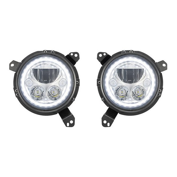 Vision X, Vortex Halo LED Headlight Pair, with Bright Chrome Bezel & White Halo for 18-23 Jeep Wrangler JL & 20-23 Gladiator JT Vision X, Vortex Halo LED Headlight Pair, with Bright Chrome Bezel & White Halo for 18-23 Jeep Wrangler JL & 20-23 Gladiator JT