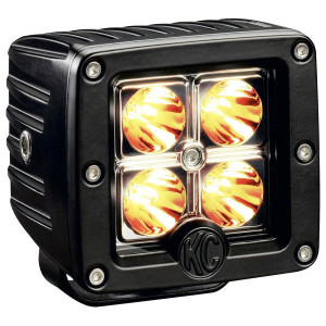 KC HiLiTES, C3 LED Spot Beam 3" Light Bar Single Light in Amber, Universal