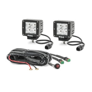 PIAA, Quad Series LED Cube Lights with Harness, Flood Beam Pattern, 