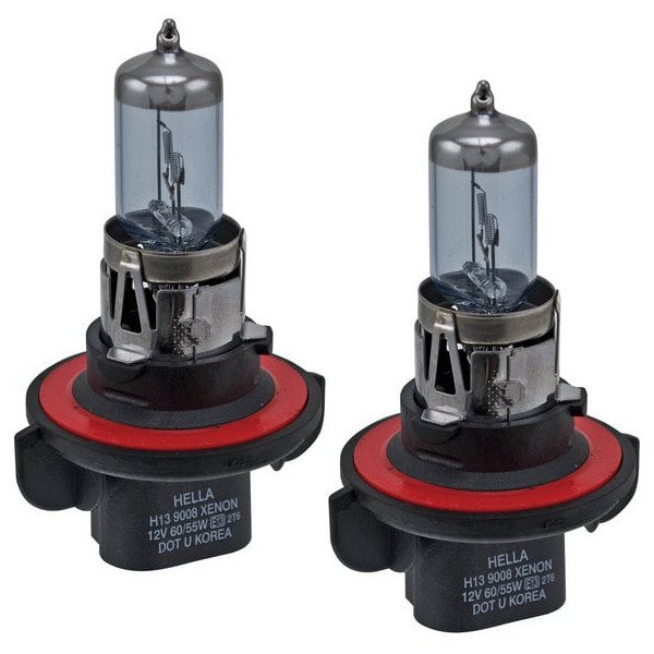 Hella, High Performance 2.0 H13 Xenon White Headlight Bulb Pair 60/55W, Universal