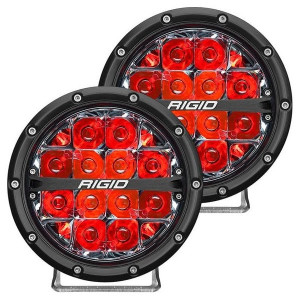 Rigid Industries, 360-Series 6" Round LED Lights, with Spot Pattern in Red