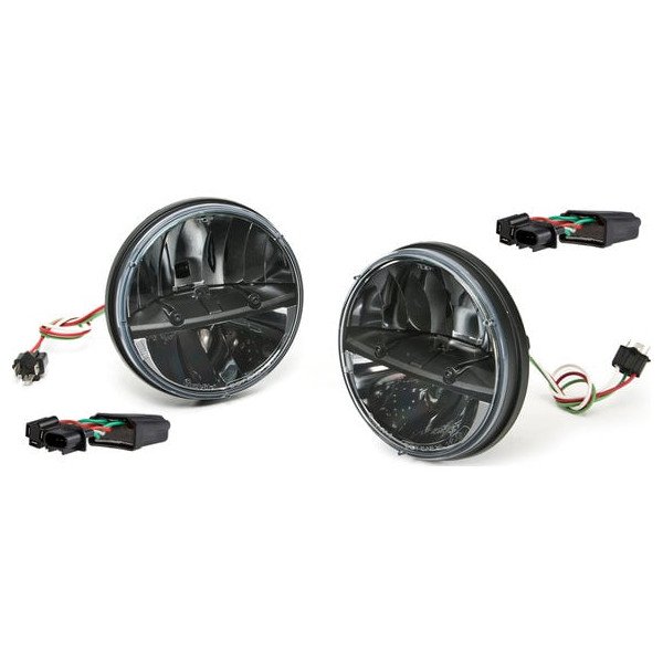 Truck-Lite, 7" Round LED Headlight Kit with PWM Adaptors by Rigid Industries, for 07-18 Jeep Wrangler JK