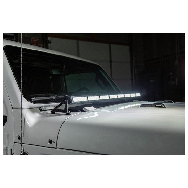 Diode Dynamics, Hood Mounted 50" LED Light Bar Kit, with White Flood Lights for 18-23 Jeep Wrangler JL & Gladiator JT Diode Dynamics, Hood Mounted 50" LED Light Bar Kit, with White Flood Lights for 18-23 Jeep Wrangler JL & Gladiator JT