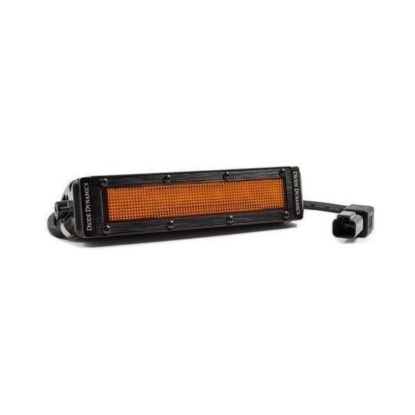6" Stage Series Straight LED Flood Light, Single Row with Amber Beam - Flood Beam Light Bar-Single 6" Stage Series Straight LED Flood Light, Single Row with Amber Beam - Flood Beam Light Bar-Single