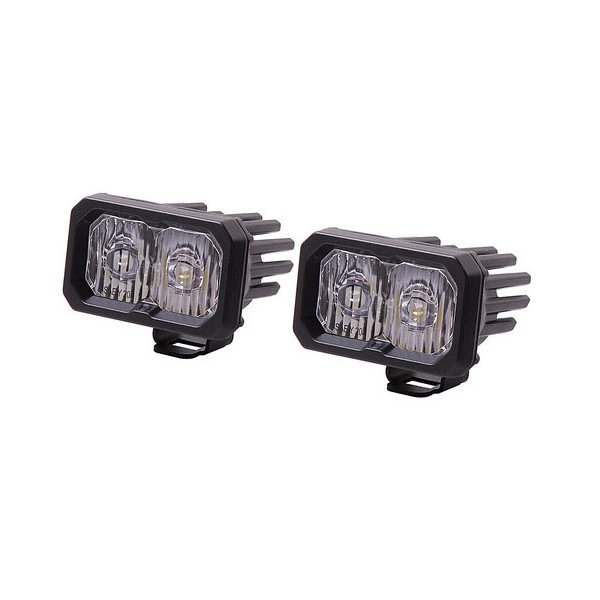 Diode Dynamics, Stage Series 2" SSC2 Rectangular LED Pod Pair, White Output Amber Backlight Sport SAE Driving Pair Diode Dynamics, Stage Series 2" SSC2 Rectangular LED Pod Pair, White Output Amber Backlight Sport SAE Driving Pair