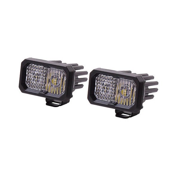 Diode Dynamics, Stage Series 2" SSC2 Rectangular LED Pod Pair, White Output Blue Backlight Sport Combo Pair