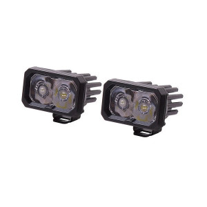 Diode Dynamics, Stage Series 2" SSC2 Rectangular LED Pod Pair, White Output White Backlight Pro Spot Pair