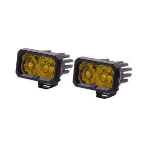Diode Dynamics, Stage Series 2" SSC2 Rectangular LED Pod Pair, Yellow Output Amber Backlight Pro Spot Pair Diode Dynamics, Stage Series 2" SSC2 Rectangular LED Pod Pair, Yellow Output Amber Backlight Pro Spot Pair