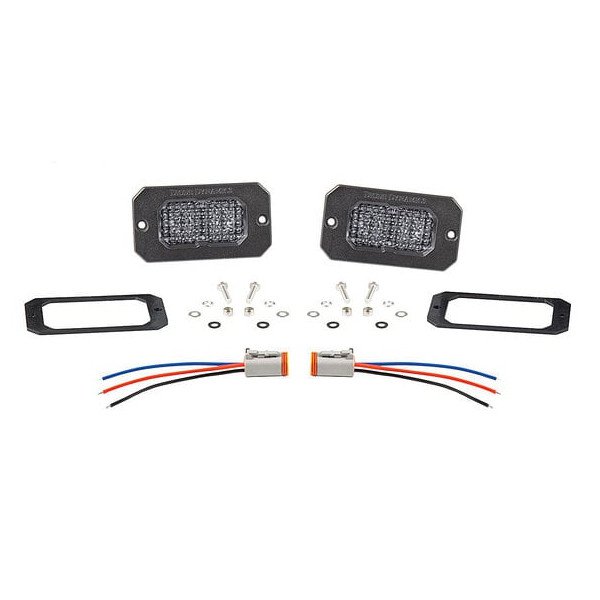 Diode Dynamics, Stage Series 2" C2 Flush LED Pod Pair, White Output White Backlight Sport SAE Fog Pair