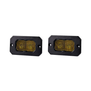 Diode Dynamics, Stage Series 2" C2 Flush LED Pod Pair, Yellow Output Amber Backlight Sport SAE Fog Pair Diode Dynamics, Stage Series 2" C2 Flush LED Pod Pair, Yellow Output Amber Backlight Sport SAE Fog Pair