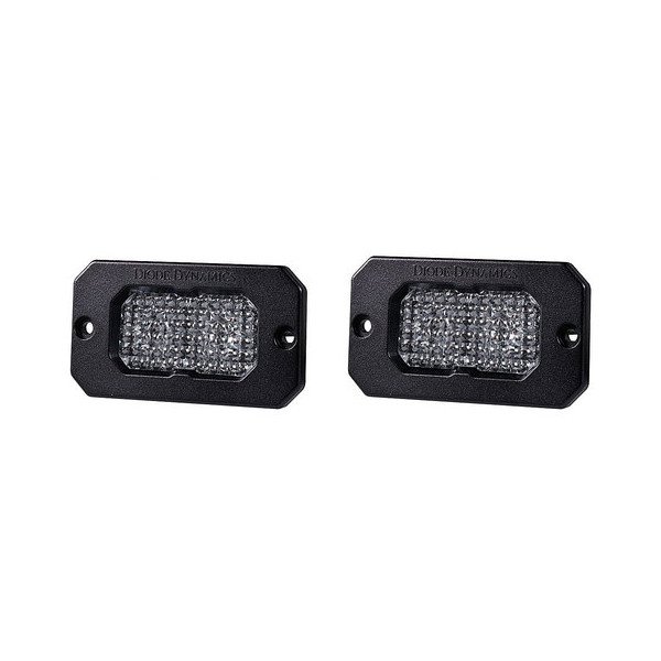 Diode Dynamics, Stage Series 2" C2 Flush LED Pod Pair, White Output White Backlight Sport Flood Pair