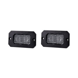 Diode Dynamics, Stage Series 2" C2 Flush LED Pod Pair, White Output Red Backlight Sport Flood Pair