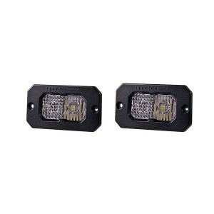 Diode Dynamics, Stage Series 2" C2 Flush LED Pod Pair, White Output Red Backlight Pro Combo Pair