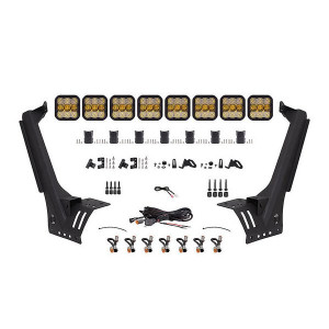 Diode Dynamics, SS5 Windshield Sport CrossLink Yellow Combo Lightbar Kit, for 18-22 Jeep Wrangler JL Diode Dynamics, SS5 Windshield Sport CrossLink Yellow Combo Lightbar Kit, for 18-22 Jeep Wrangler JL