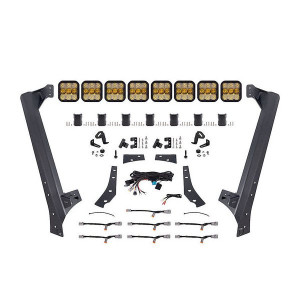 Diode Dynamics, SS5 CrossLink Windshield Yellow Combo Lightbar Kit, Pro Kit for 07-18 Jeep Wrangler JK