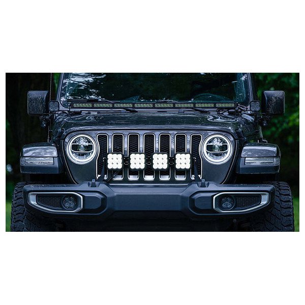 Diode Dynamics, SS5 4-Pod CrossLink Grille Lightbar Kit, in White Pro Combo Pods for 18-23 Jeep Wrangler JL