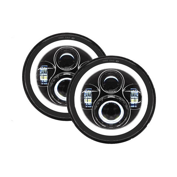 Quake LED, LED Headlights with White DRL Halo & Amber Turn Signals, for Jeep Wrangler JK, TJ & CJ Quake LED, LED Headlights with White DRL Halo & Amber Turn Signals, for Jeep Wrangler JK, TJ & CJ