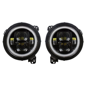 Quake LED, RGB 9" LED Headlights with DRL Halo, and Sequential Turns, for 18-23 Jeep Wrangler JL & 2023 Gladiator JT Quake LED, RGB 9" LED Headlights with DRL Halo, and Sequential Turns, for 18-23 Jeep Wrangler JL & 2023 Gladiator JT