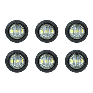 Quake LED, 3/4" Side Marker Lamps - 6 Pack, with White Lens
