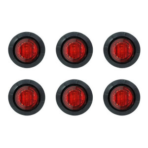 Quake LED, 3/4" Side Marker Lamps - 6 Pack, with Red Lens Quake LED, 3/4" Side Marker Lamps - 6 Pack, with Red Lens