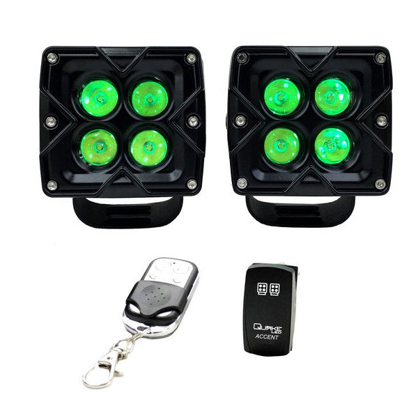 Quake LED, Seismic RGB 3" Cube Light Pair with Quad-Lock/Interlock Compatibility, Spot Quake LED, Seismic RGB 3" Cube Light Pair with Quad-Lock/Interlock Compatibility, Spot