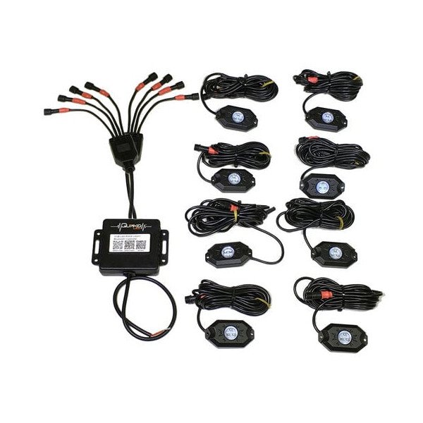 RGB ACCENT ROCK LIGHTS, 8 Pack - With Controller