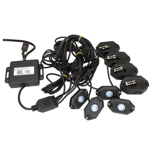 Quake LED, RGB ACCENT ROCK LIGHTS, 4 Piece with Controller