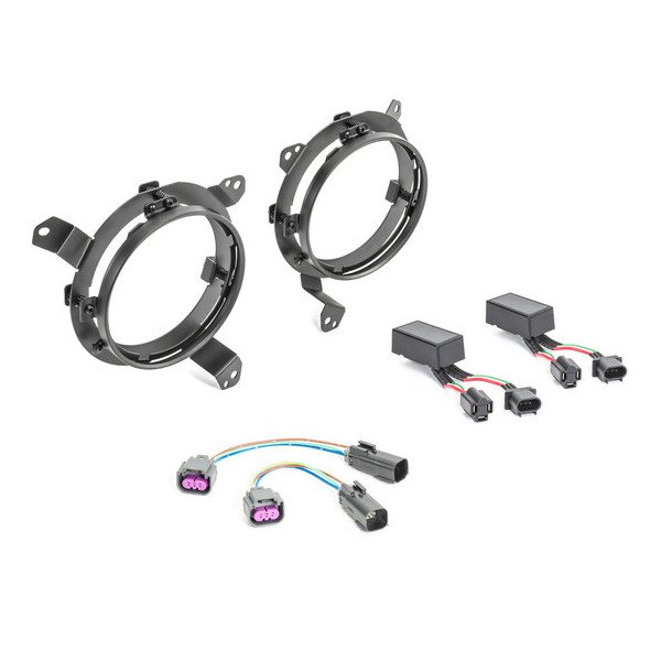 7" Headlight Adapter Bracket Kit, Brackets w/ Anti Flicker Pulse Modulators & Wiring 7" Headlight Adapter Bracket Kit, Brackets w/ Anti Flicker Pulse Modulators & Wiring
