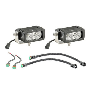 Quadratec, Hi Performance 4" Rectangular LED Light Kit, 97-04 30&deg; Flood Beam, for 97-06 Jeep Wrangler TJ & Unlimited